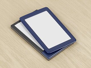 Image showing Two tablets or e-book readers with different designs