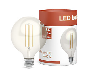 Image showing LED bulb with packaging box