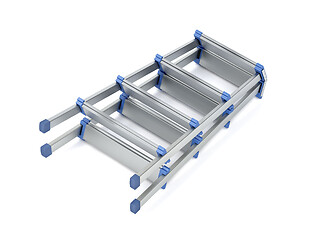 Image showing Foldable aluminum stepladder