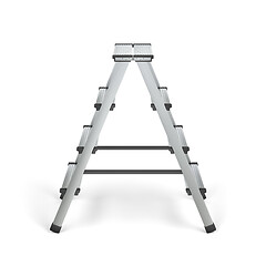 Image showing Aluminum stepladder on white