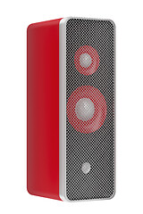 Image showing Red speaker on white