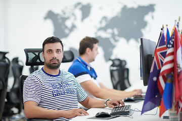 Image showing two male software developers working on computer