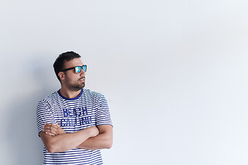 Image showing portrait of casual startup businessman wearing sunglasses