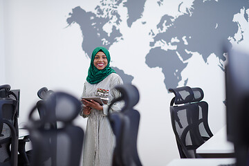 Image showing portrait of african muslim business woman