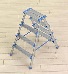 Image showing Ladder on wooden floor