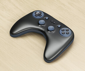 Image showing Black game controller