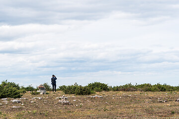 Image showing Wide barren grassland in the World Heritage of Southern Oland in