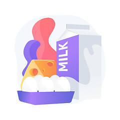 Image showing Dairy products abstract concept vector illustration.