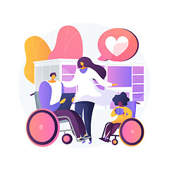 Image showing Care of the disabled abstract concept vector illustration.