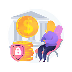 Image showing Elderly financial security abstract concept vector illustration.