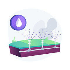 Image showing Lawn watering system abstract concept vector illustration.