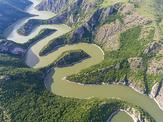 Image showing meanders at rocky river Uvac river in Serbia