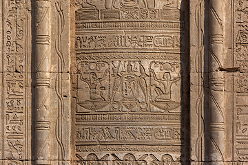 Image showing Hieroglyphic carvings in ancient temple