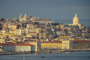 Image showing Lisbon old city center at sunset