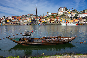 Image showing Traditional boats on Douro river in Porto