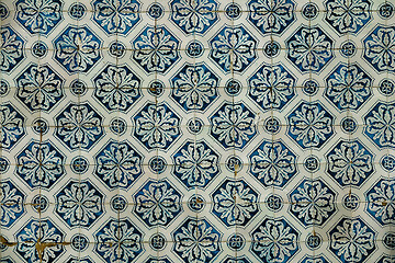 Image showing old portugal tiles background texture