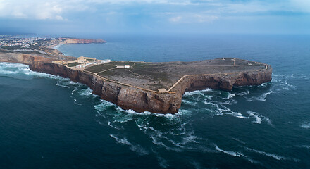 Image showing Sagres Fortress on cape in Portugal