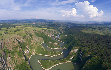 Image showing meanders at rocky river Uvac river in Serbia