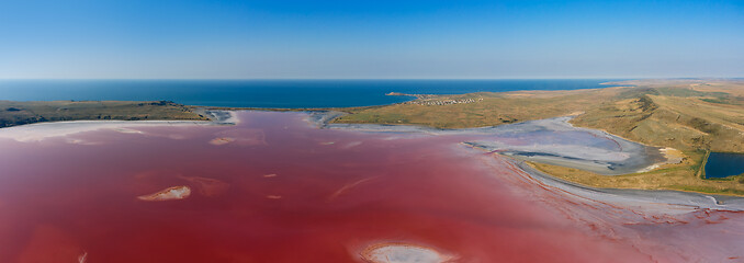 Image showing Pink Chokrak lake near Black Sea