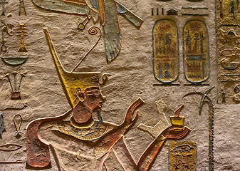 Image showing Ancient egypt carving color image