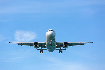 Image showing Passenger airplane in clouds