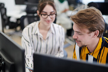 Image showing business couple working together on project