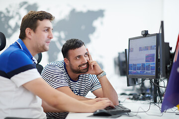 Image showing two male software developers working on computer