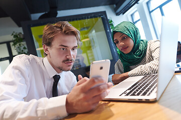 Image showing international multicultural business team working together