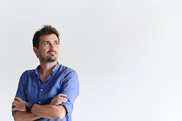 Image showing portrait of casual startup businessman wearing a blue shirt