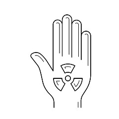 Image showing Stop hand sign vector line icon.