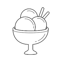 Image showing Ice-cream vector line icon.