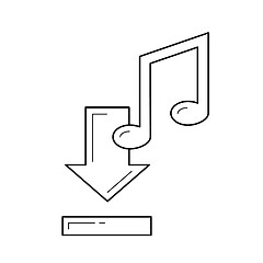 Image showing Download music line icon.