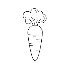 Image showing Fresh organic carrot vector line icon.