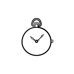 Image showing Pocket watch hand drawn sketch icon.