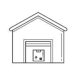Image showing Warehouse vector line icon.
