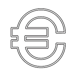 Image showing Euro sign vector line icon.