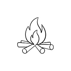 Image showing Campfire hand drawn sketch icon.