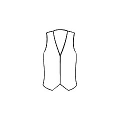 Image showing Waistcoat hand drawn sketch icon.