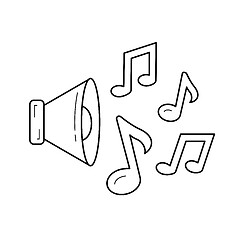 Image showing Music note line icon.