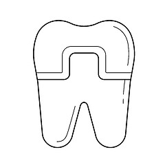 Image showing Filled tooth line icon.