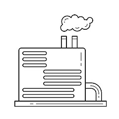 Image showing Refinery plant vector line icon.