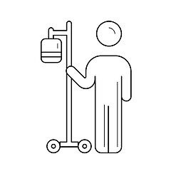 Image showing Intravenous bag line icon.