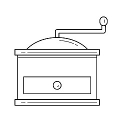 Image showing Coffee grinder vector line icon.