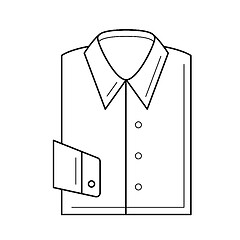 Image showing Folded shirt vector line icon.