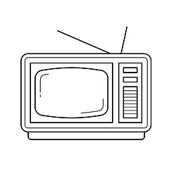 Image showing Vintage TV line icon.