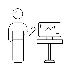 Image showing Business coaching vector line icon.