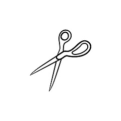 Image showing Scissors hand drawn sketch icon.