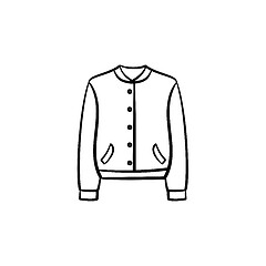 Image showing Fashion jacket hand drawn sketch icon.