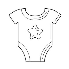 Image showing Newborn bodysuit vector line icon.