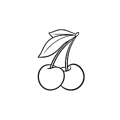 Image showing Cherry hand drawn sketch icon.